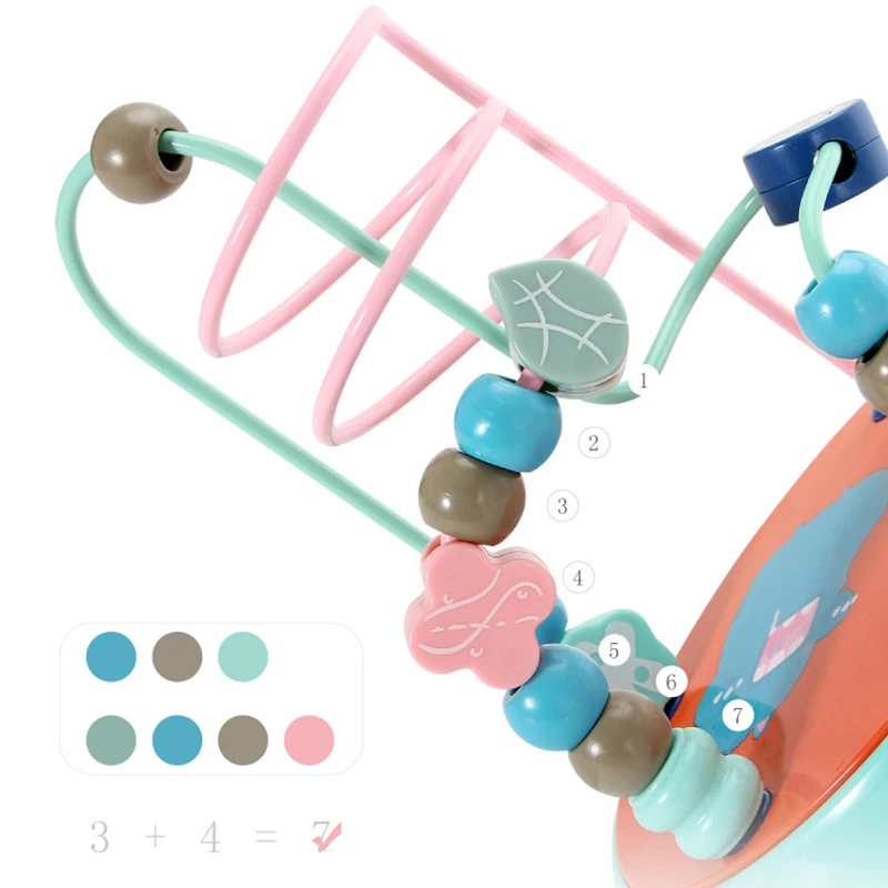 

6 Month Baby Toys Beads Toy for Baby Kids Colorful Round Beads Maze Math Toy Toddler Educational Model