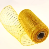 10yards glitter mesh ribbon tie handicraft gift wrapping ribbons christmas decoration wired ribbon decorative gold silver