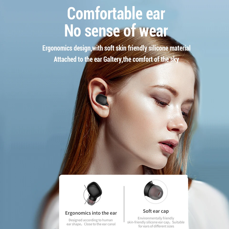 Беспроводные наушники Bluetooth Спортивные с шумоподавлением вкладыши гарнитура для