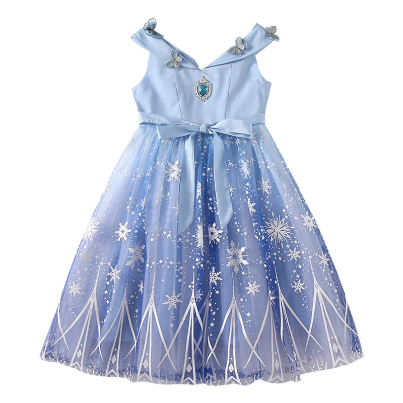 

2020 летнее праздничное платье для девочек костюм Снежной Королевы 2 платье принцессы фатиновая Одежда для девочек костюмы Эльзы на Хэллоуин ...