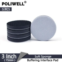 poliwell 5pcs 3 75mm soft sponge buffering interface pad for hookloop sanding pad disc protection abrasive backing pads