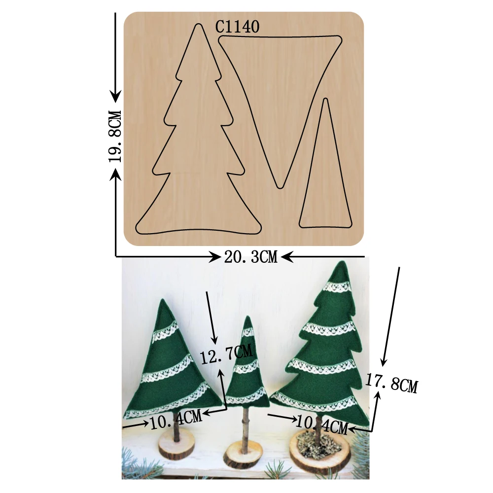 

New Christmas tree Wooden die Scrapbooking C-1140 Cutting Dies Multiple sizes