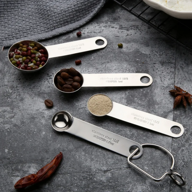 1 шт./1 набор из нержавеющей стали мерные ложки с шкалой сухие и жидкие ингредиенты