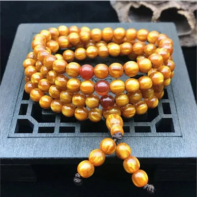 Разноцветные Бусины Будды из морской ивы 108 шт. Ручная Веревка женский золотой