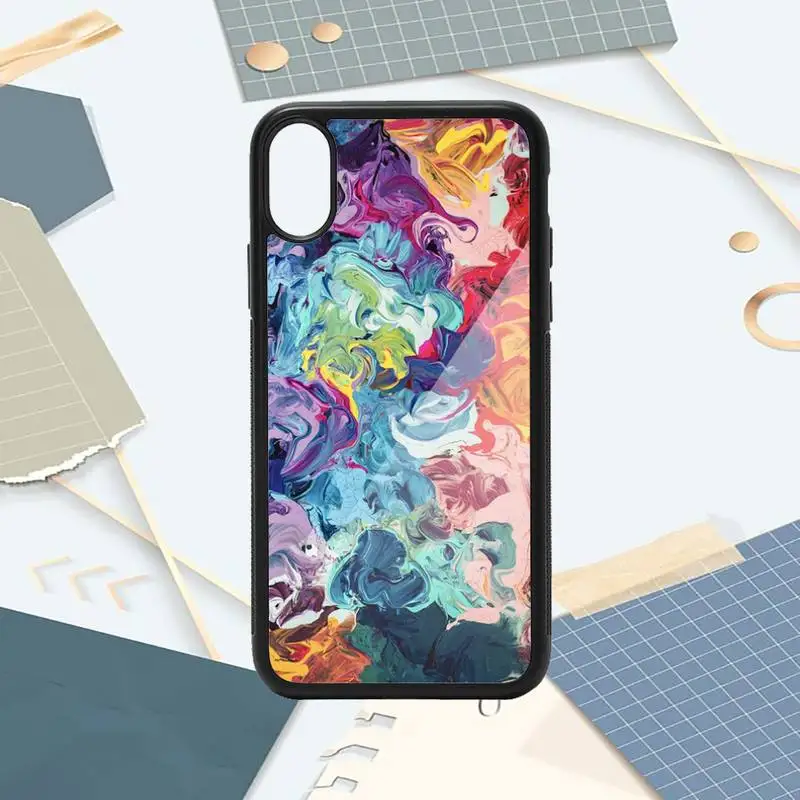 

Colorful abstract splash ink texture Phone Case PC for iPhone 11 12 pro XS MAX 8 7 6 6S Plus X 5S SE 2020 XR