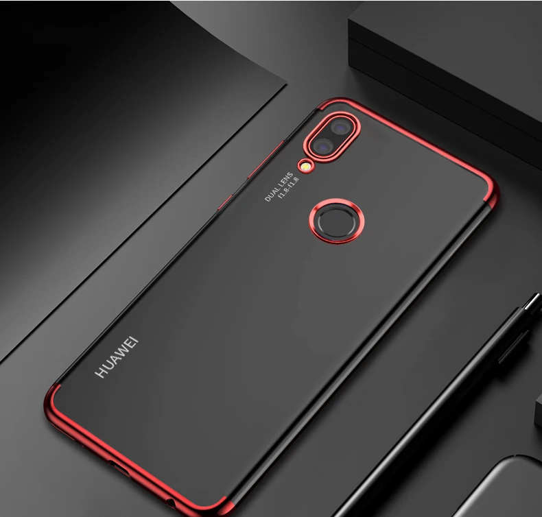 Красный Мягкий силиконовый чехол из ТПУ для huawei P30 Lite Pro P20 P Smart Plus Z Nova 3 3i 5 10 Honor 9 lite 8X20 10i mate 20 Lite - Цвет: Красный