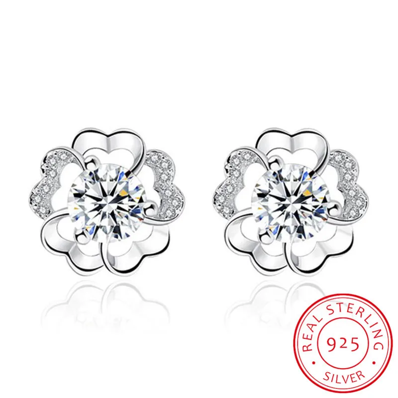 

Серьги женские из серебра 925 пробы с цирконием, серьги-гвоздики с кристаллами