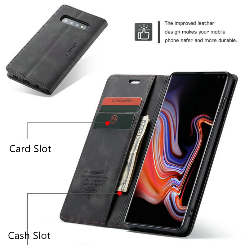 Кожаный чехол-книжка с бумажником для samsung S7 край Galaxy S8 S9 S10 S10E Примечание 10 плюс 5G A20 A20E A30 A40 A50 A70 A80 A90 M10 M20