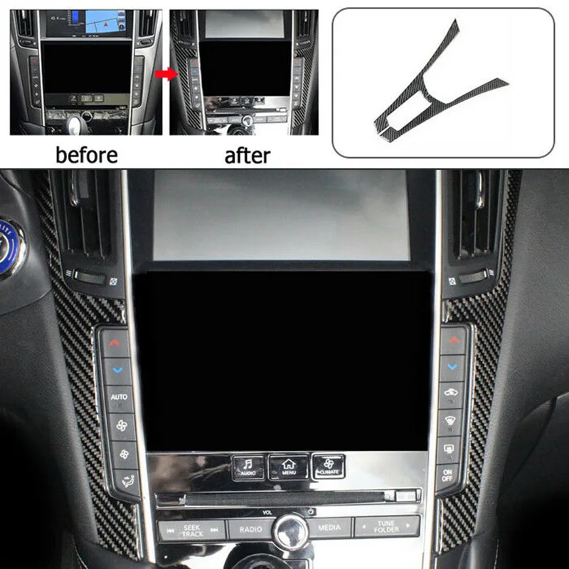 Carbon Fiber Interior Center Control Cover Trim for Infiniti Q50 Q60 14-2019 | Автомобили и мотоциклы