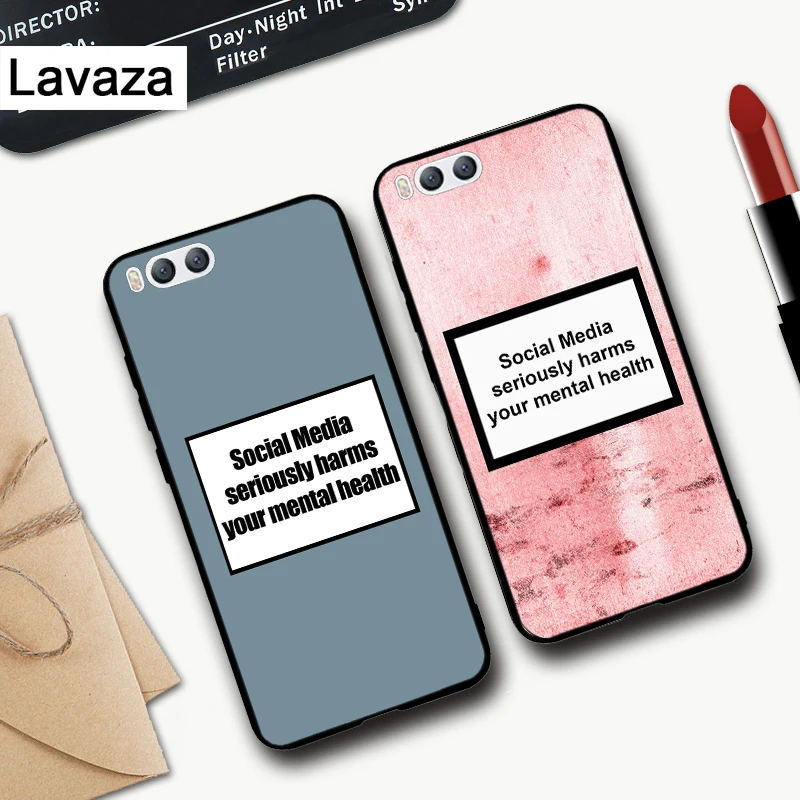Lavaza Social media harms you Silicone Case for Xiaomi Redmi Note 4X 5 5A Prime 6 7 8 Pro 8T |