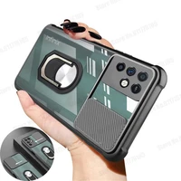 Candy Color Clear Transparent Case For INFINIX Note Hot 10S 10i Play Lite Magnetic Stand Slide Lens Protective Cover