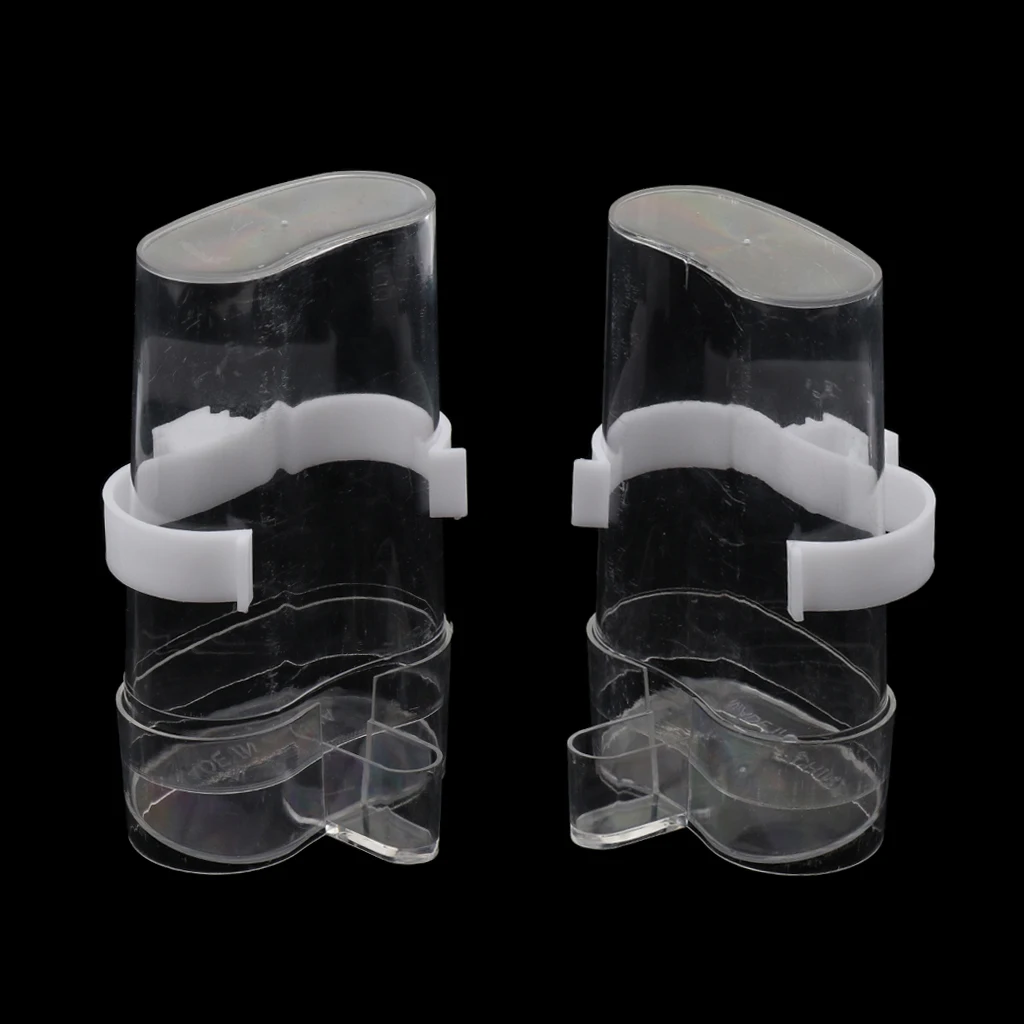 

2 Pack Bird Waterer Feeders ,Bird Feed Water Dispenser ,Clear Pet Feeder Water Cup with Automatic Feeding
