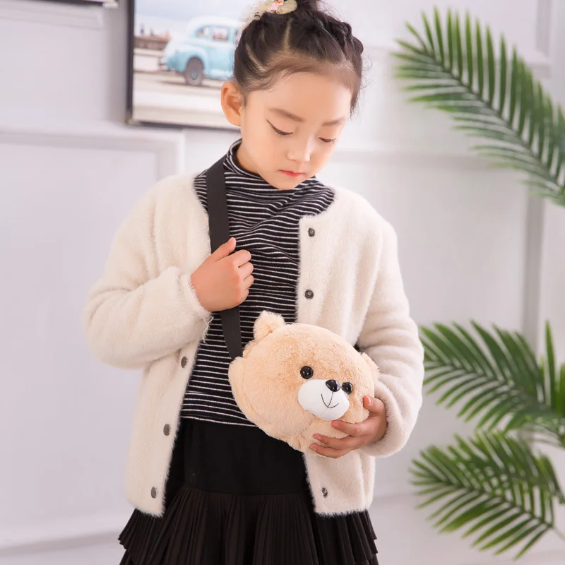 18 см мини мультяшный плюшевый мишка голова Макияж сумка Портмоне заполнение