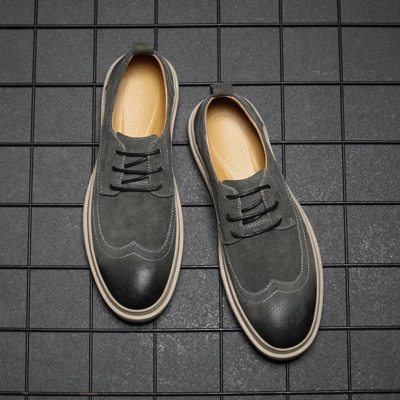 

Spring Autumn Breathable Fashion Men Casual Shoes Korean Genuine Leather Designer Dress Loafers Luxury Lace Up Sneakers