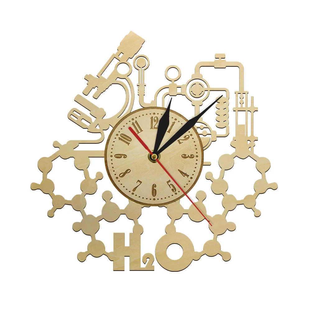 Декоративные настенные часы для химии эксперименты по деревянные подвесные