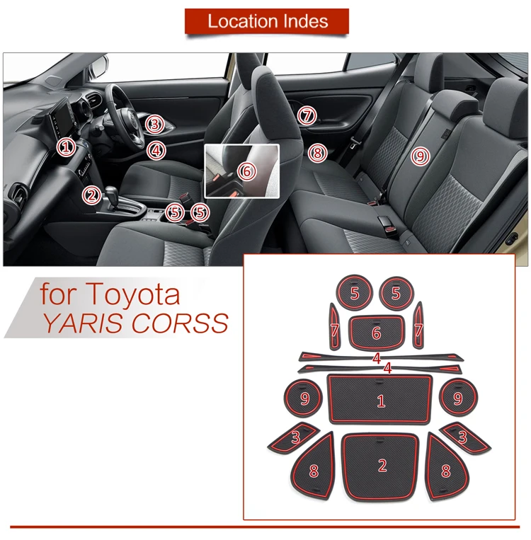 

Zunduo non-slip floor mat for Toyota Yaris GR 2020 2021 Yaris Cross SUV KSP210 MXPA1 MXPH1 accessories rubber car mat