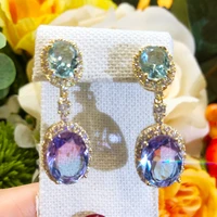 kellybola fashion luxury shiny crystal earrings womens wedding party performance daily anniversary high quality zircon jewelry
