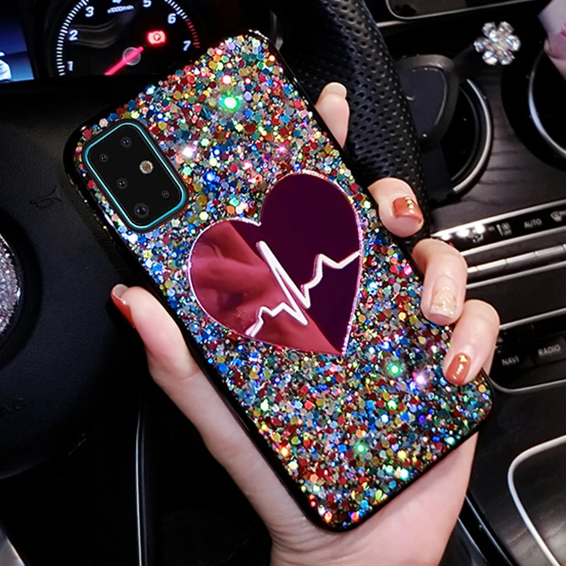 Для samsung Galaxy S10 Plus S10E 3D зеркальный силиконовый чехол с сердечком для S11 S11E