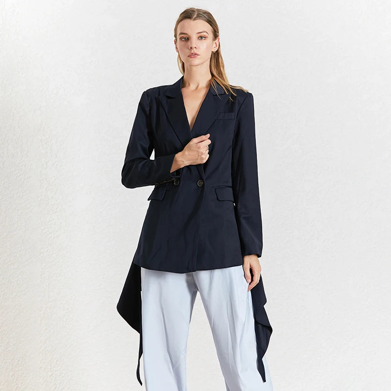 TWOTWINSTYLE Elegant Hollow Out Blazer Women Notched Collar Long Sleeve Blazers Female Fashion Clothing Ladies OL Style New