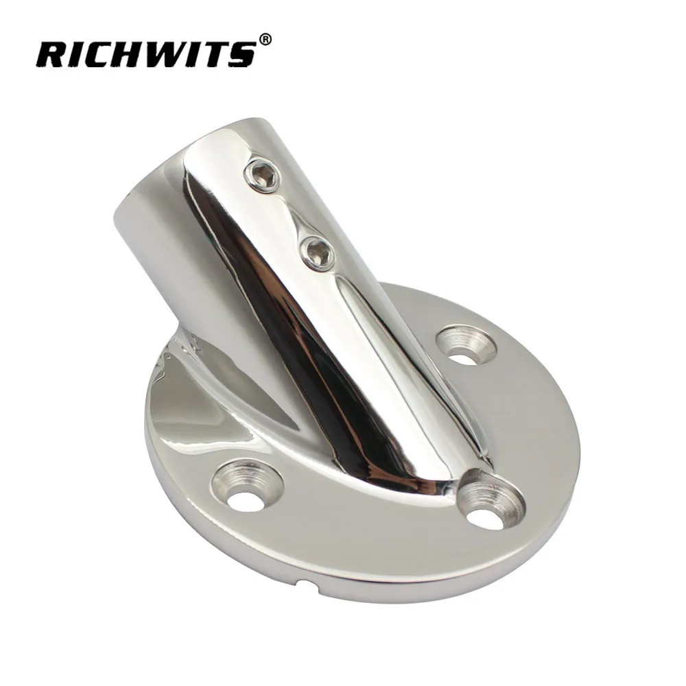 

30 Degree Round Base Stainless Steel Hand Rail Fitting Hardware Accessories 22mm 25mm For Boat Yacht Parts Building Marine