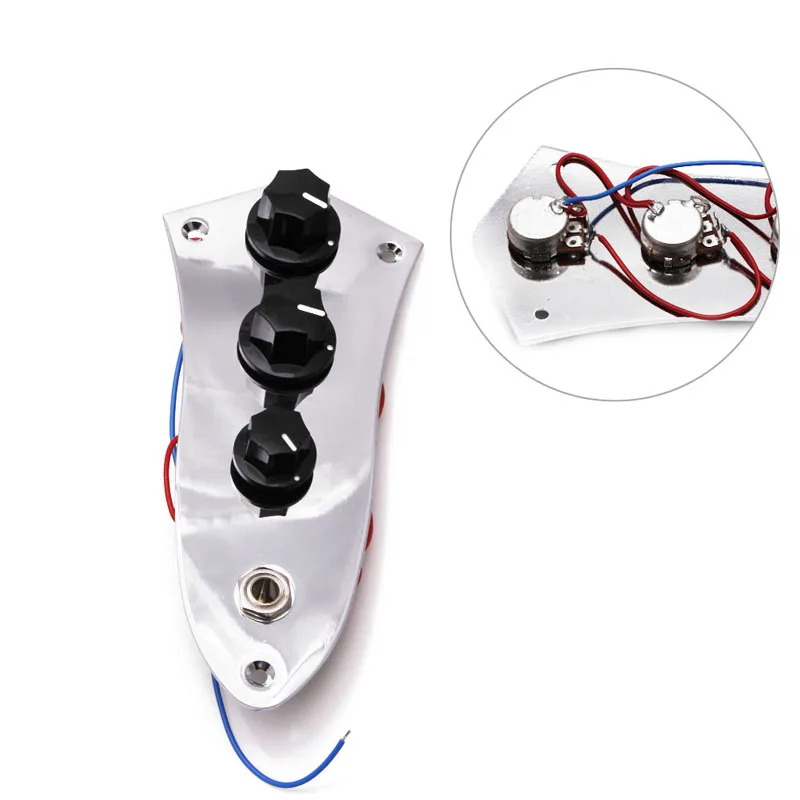 Семь угол ручки Prewired загружено гитарная панель управления серебристого цвета