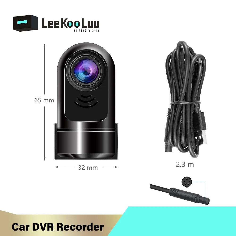 Автомобильный мини видеорегистратор LeeKooLuu ADAS HDP с USB разъемом и G сенсором