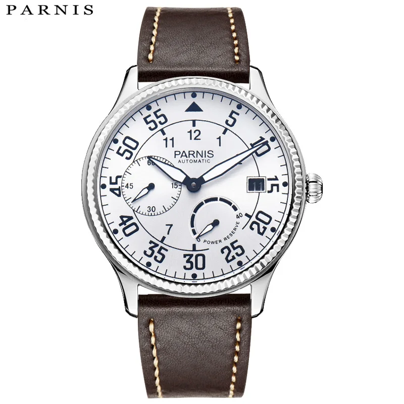 Новые Парнис 45 мм циферблат Автоматические механические Для мужчин мужские часы