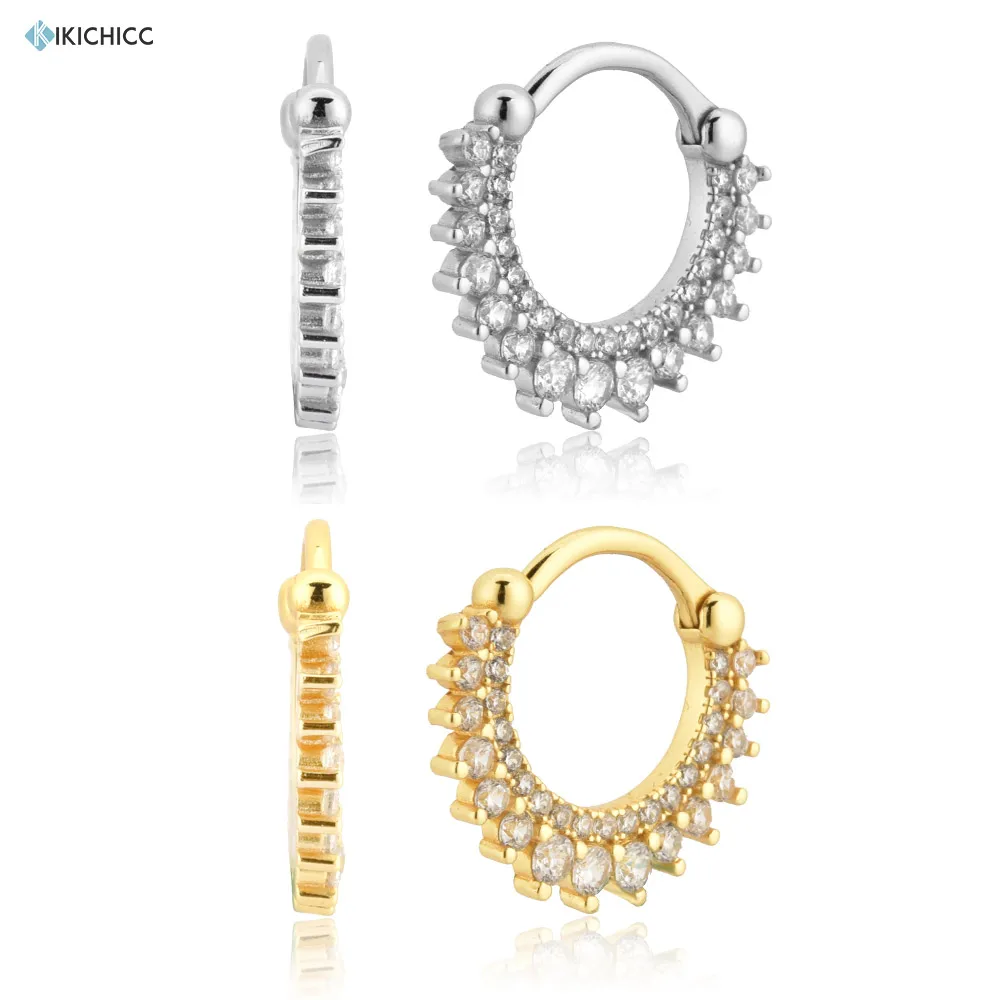 Женские серьги кольца из серебра 925 пробы с фианитом|Серьги-подвески| |