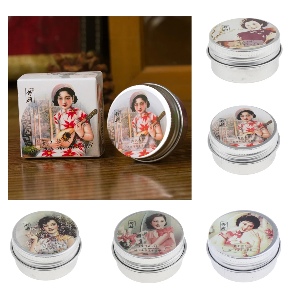 

Solid Perfume Balm 15g - 5 Scent Optional - Women Beauty Tool - Great Gifts - Mini Size Portable for Travel