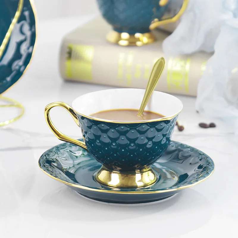 Зеленый креативный простой роскошный набор чашек и блюдца современный дизайн