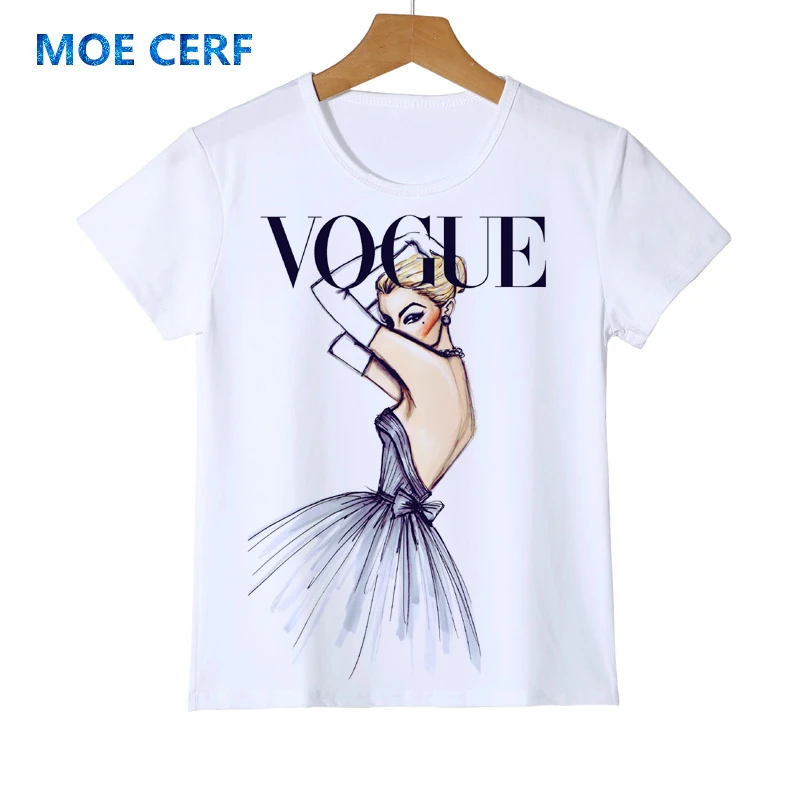 Cartoon Kid T Shirt Children's Tops Tees 3D VOGUE Princess Print Tees Girls& Boys Fashion Queen Tshirt Y42-8 - Цвет: 4