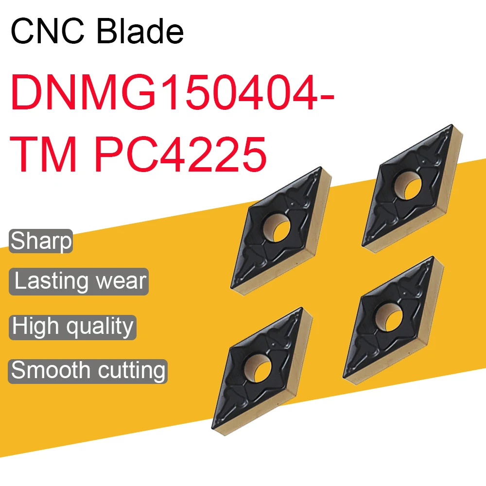 

10PCS Carbide Inserts DNMG150404-TM PC4225 High Quality DNMG 150404 Blade External Turning Tool CNC Lathe Tool Machine