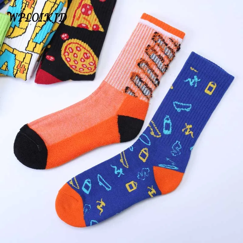 Забавные мужские носки [WPLOIKJD] в стиле Харадзюку хип хоп с буквенным принтом