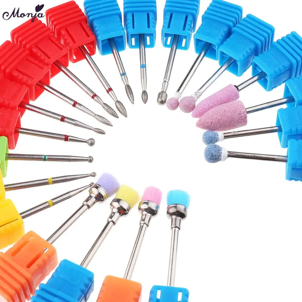 Сверла для дизайна ногтей Monja вращающаяся Алмазная фреза роторная электрическая