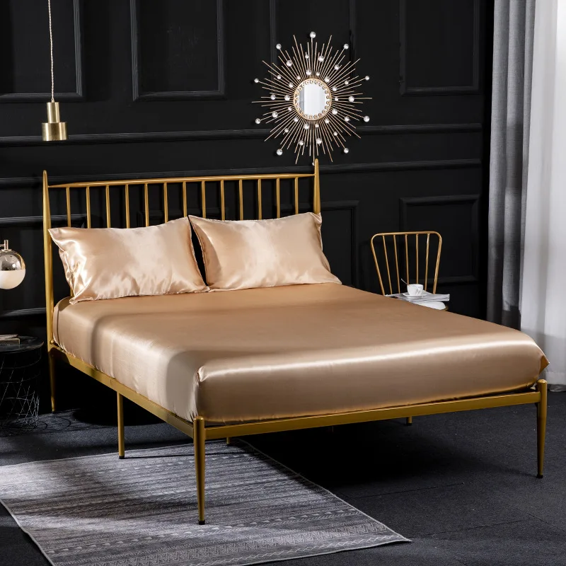 Однотонное роскошное постельное белье с наволочкой белое серое Современное