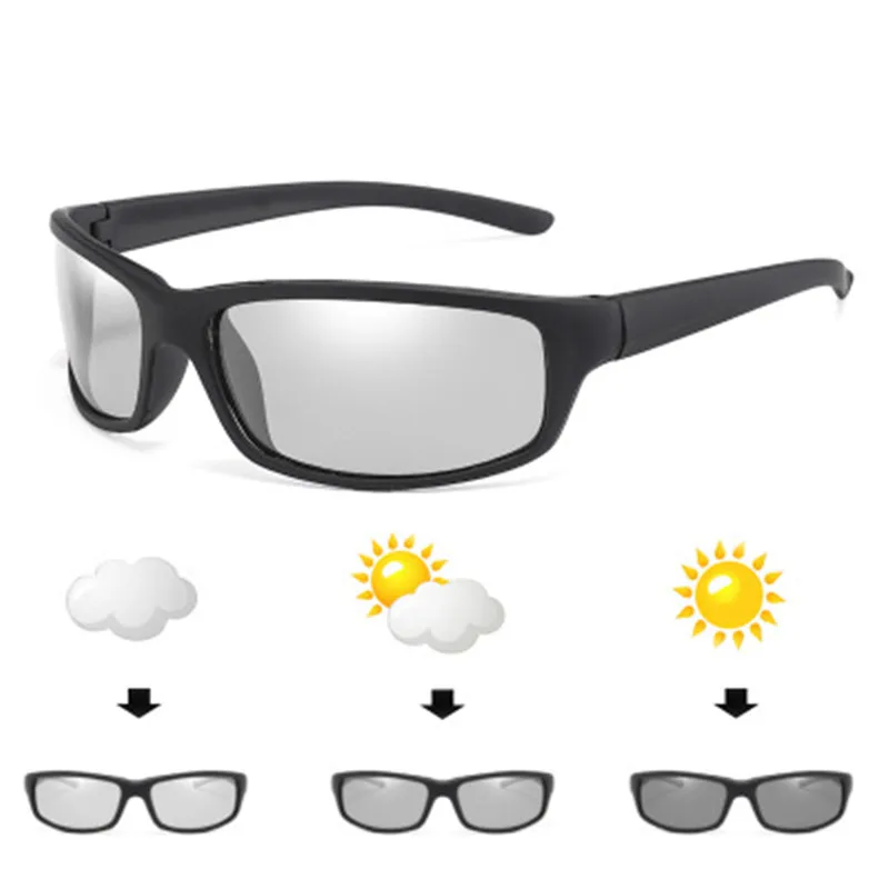 

2021 Brand Square Photochromic Sunglasses Men Polarized Glasses Retro Women Sunglasses Driving Black UV400 Gafas De