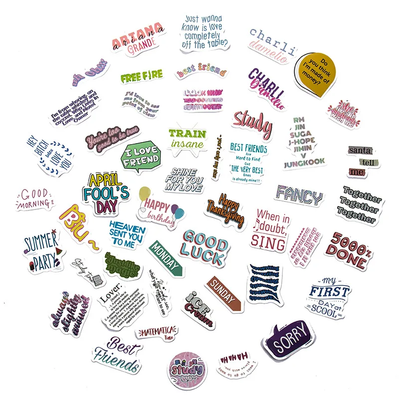 103050pcs new motivational phrases stickers quotes sentences waterproof for phone laptop office study room graffiti decal toys free global shipping