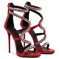 2021 summer gladiator sandals sexy high heels women sandal chain metal decoration open toe lady shoes roman womens pumps