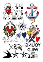 cross skull compass anchor letter tattoos stickers women body waist arm art tattoos temporary girls butterfly tatoos rose chains