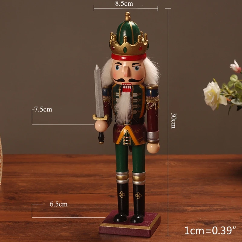 

Wooden Nutcracker Soldier Doll Music Box Kids Toy Handicrafts Home Desktop Decoration Xmas Christmas
