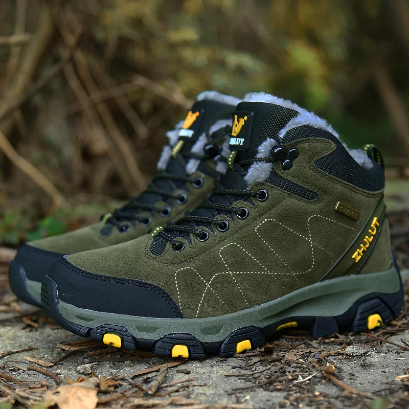 2021 Новый Мужские зимние сапоги теплые меховые мужская обувь размера плюс с мехом