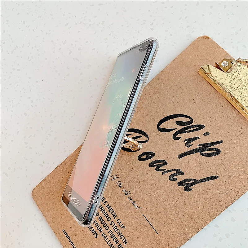 Чехол с кольцом-подставкой и цветами для samsung Galaxy Note 10 Plus 9 S10 S9 S8 задняя крышка