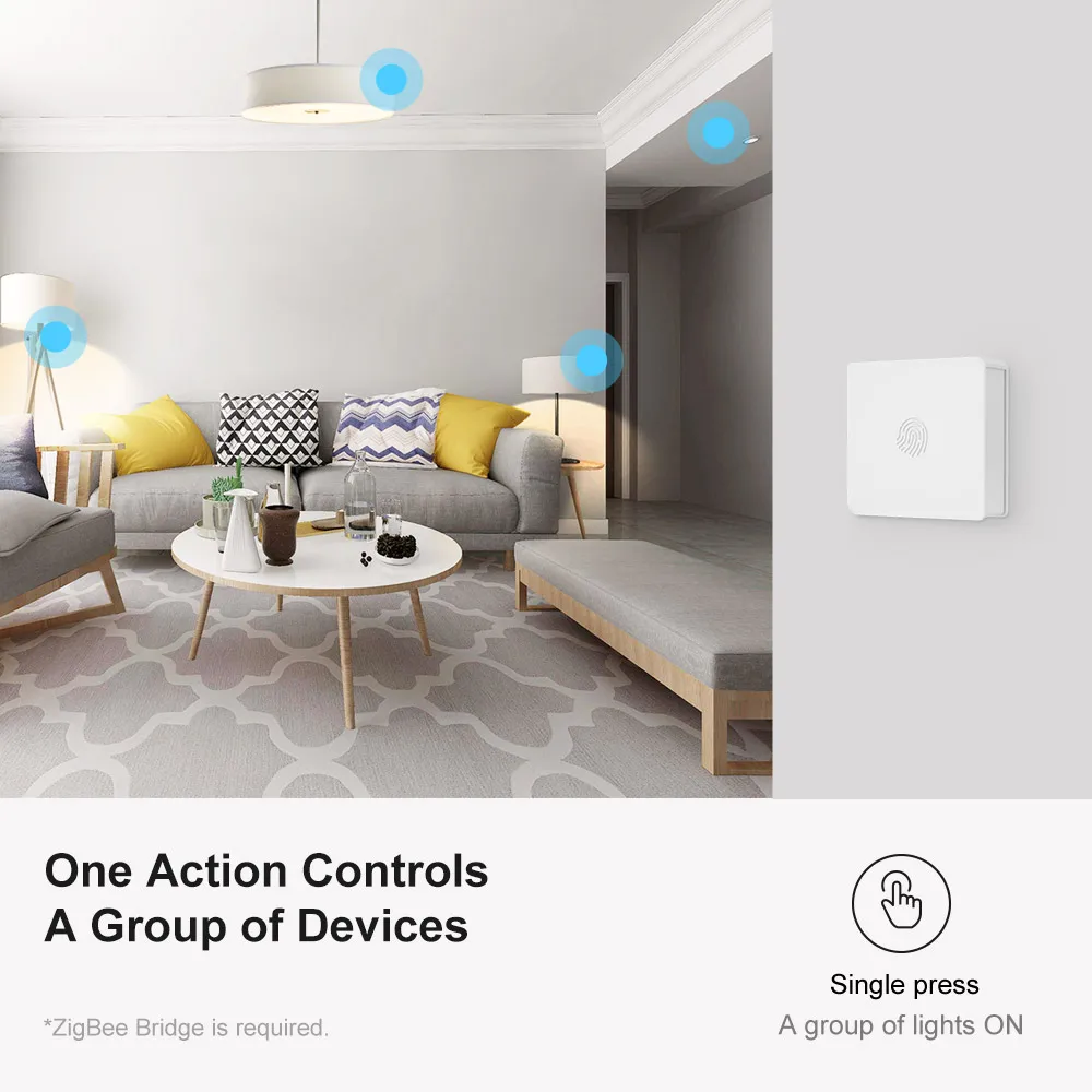 Беспроводной переключатель SONOFF SNZB 01 Mini Zigbee двухсторонний выключатель света для