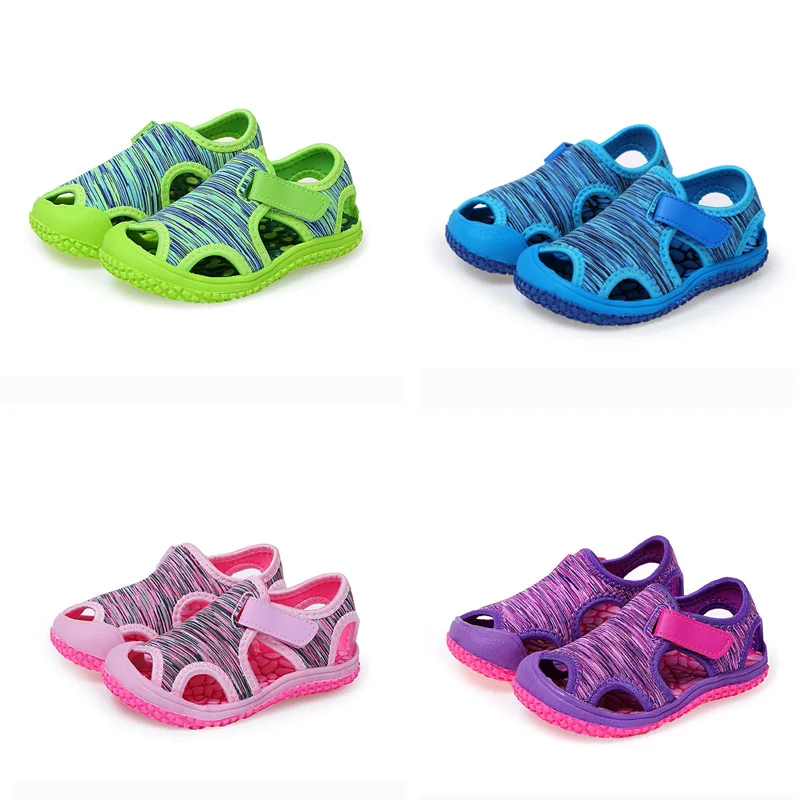 

Новинка 2021, летняя детская обувь, сандалии для маленьких девочек и мальчиков, Детские пляжные сандалии, уличные кроссовки для малышей, мягка...