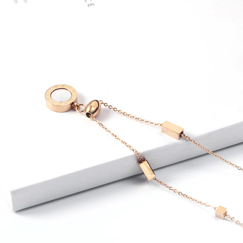 Женское колье из нержавеющей стали Круглый чокер цвета розового золота с