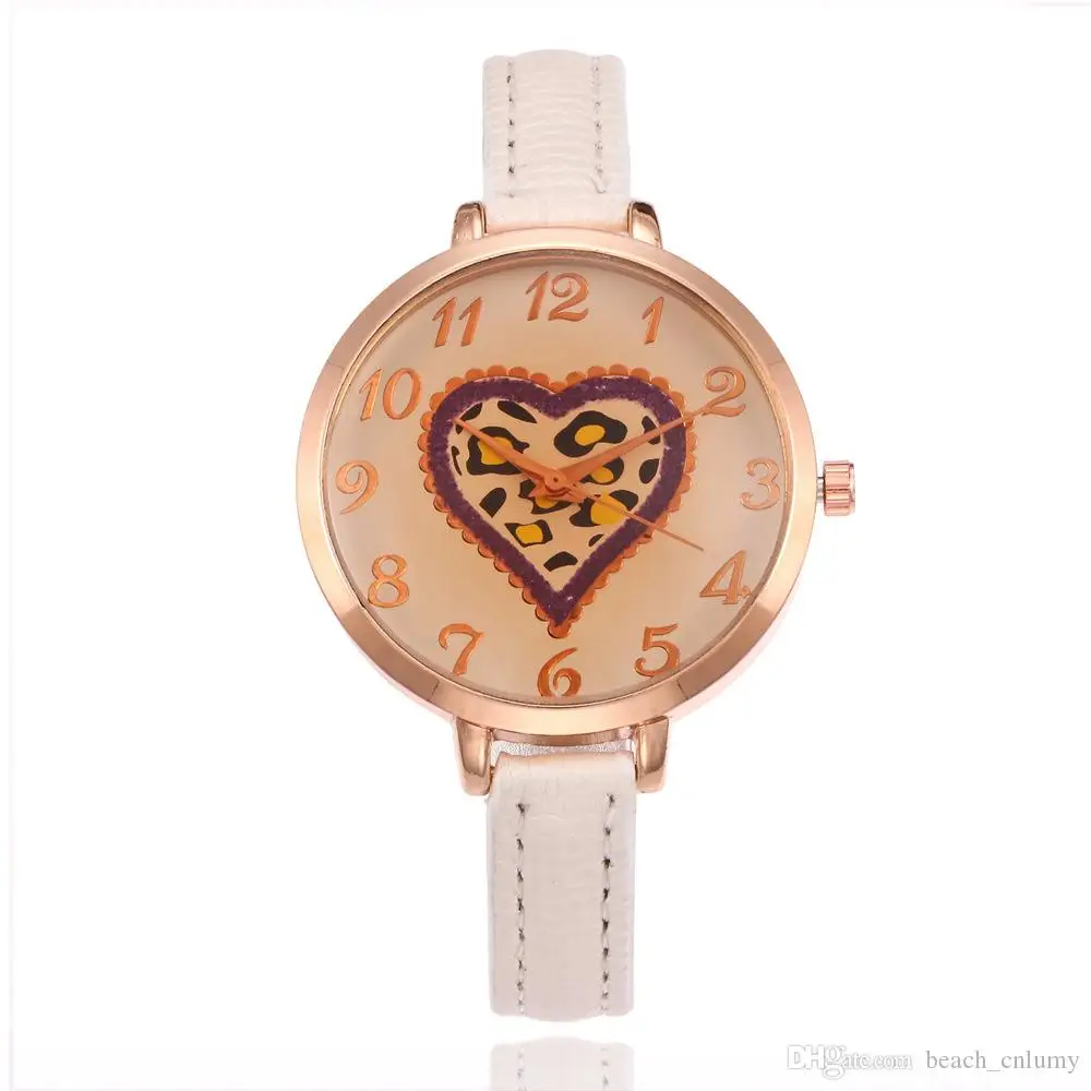 

2020 New Women Fashion Watches Love-Heart Small PU Leather Band Watches Quartz Casual WristWatches Watch Wrist Watch Clock Acc