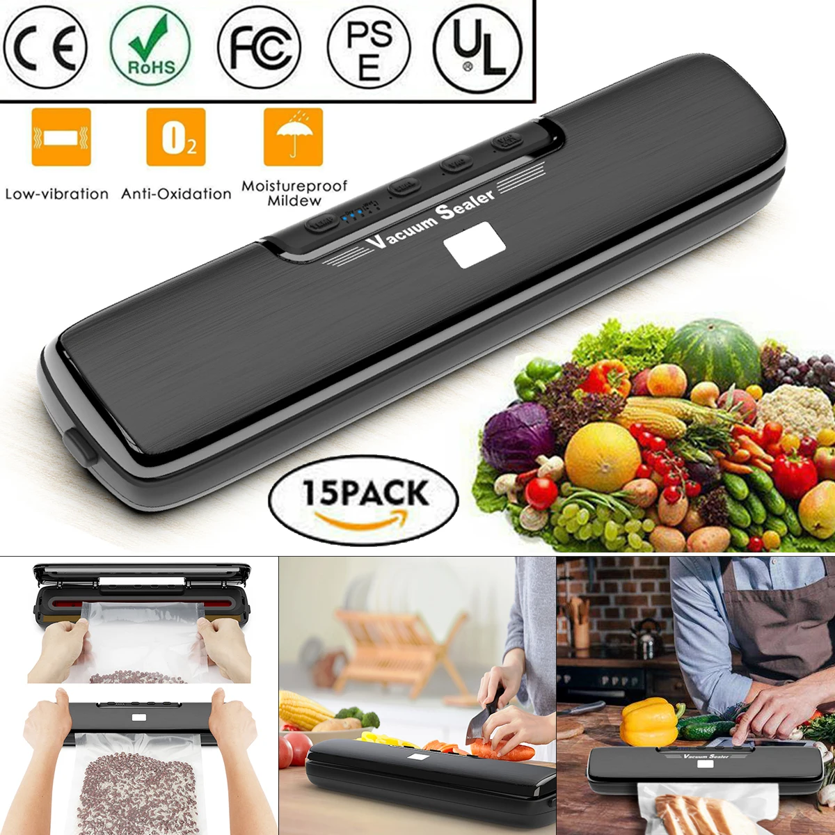 

Compact Portable mini Vacuum Sealer Machine with Five Food Preservation Modes for Food Saver Preservation
