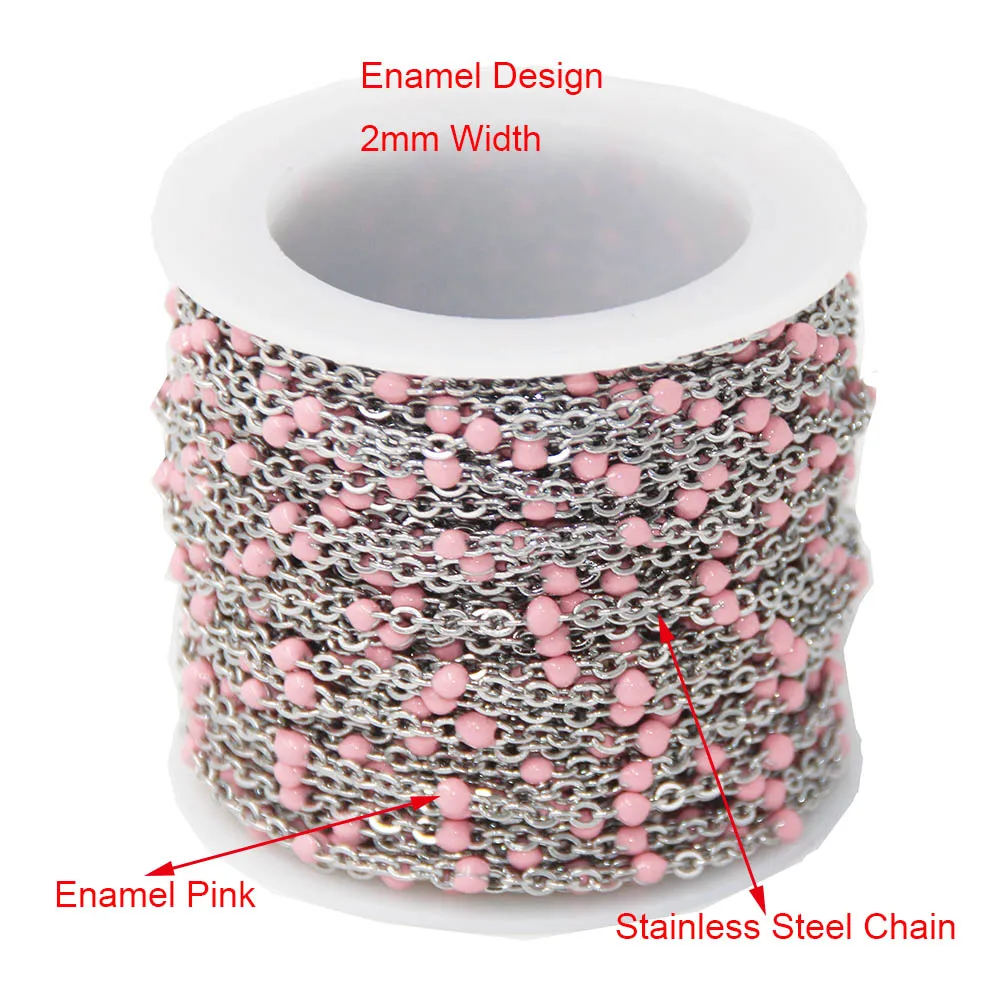 Steel Pink 1 метр ручной работы 3,5 мм Abacus стеклянные бусины золотые цепи для ожерелья браслеты ножной браслет Изготовление DIY ювелирных изделий - Цвет: Steel Pink