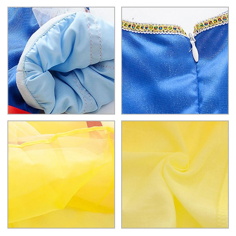 

Kids Clothes Short Sleeve Mesh Ball Gown Princess Snow White Cosplay Dress Children Halloween Costume for Baby Girls