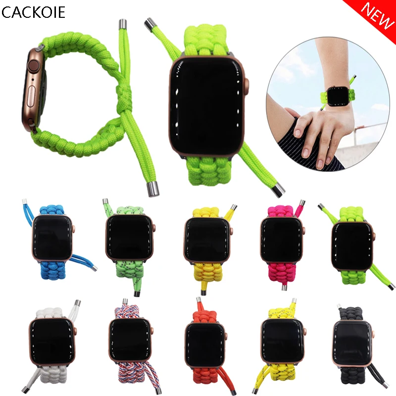 На открытом воздухе веревка для выживания ремешок Apple watch 6 полоса 44 мм 40 Новый iWatch